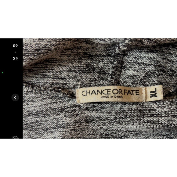 Chance or Fate Black Variegated Cowl Neck Sweater W/ Lace Detail XL Cottage Boho - Picture 7 of 9